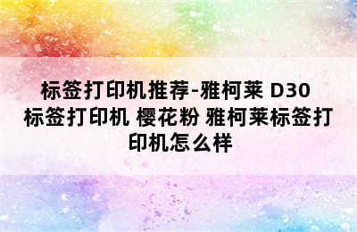 标签打印机推荐-雅柯莱 D30 标签打印机 樱花粉 雅柯莱标签打印机怎么样